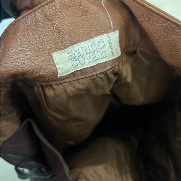 Genuine Italian leather multicolor Enrico Coveri midi skirt in great condition! - Picture 3 of 3